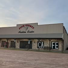 Cowboy Cafe storefront inside Four County Auction Center in Bellville, TX
